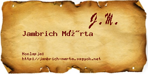 Jambrich Márta névjegykártya
